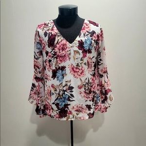 White House Black Market Floral Blouse
